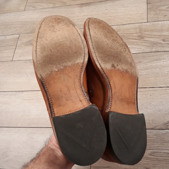 ALLEN EDMONDS Hillcrest Tan Brown Oxford Lace Up Sz 10.5 D Mens Dress Shoes - Picture 6 of 9